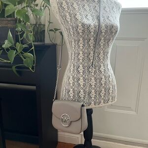 Michael Kors Gray Leather Crossbody